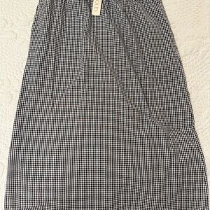 Roolee Black and White Gingham Midi Skirt